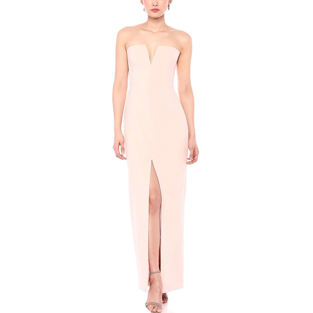 BCBGMAXAZRIA Strapless Crepe Gown